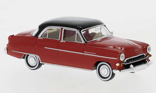 Brekina 20874 - Opel Kapitän 1954, rouge toit noir