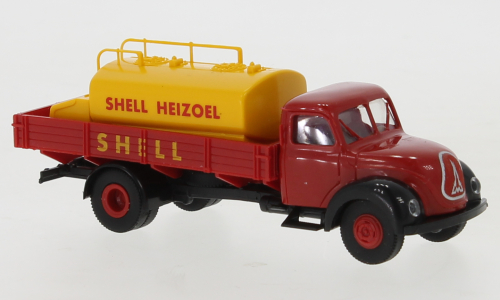 Brekina 42276 - Magirus Mercur pritsche, Shell Heizoel, mit aufsatz tank