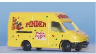 SAI 5921 - Camionnette publicitaire Iveco Daily Cirque Pinder nouveau logo, échelle N