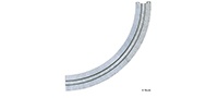 Tillig 87761 - Rail courbe, 1 voie, rayon 204 mm, 90°, revêtement pavés, avec supports