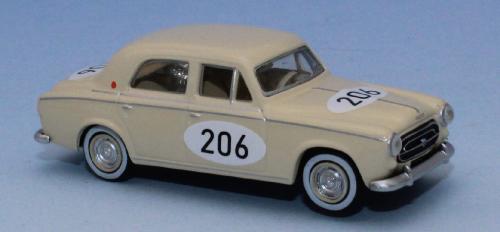 SAI 0023 - Peugeot 403 8cv, Elfenbeinbeige, Mille Miglia 1957 (P.Guiraud - G.Chevron)