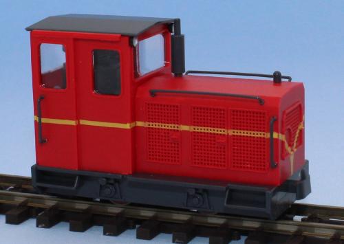 Minitrains 2081 -  Schöma Diesel Lokomotive in rot mit gelber Zierlinie wie beim Freilicht museum in Salzburg