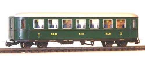 Ferro Train 722-850-P - Voiture à bogies 2ème classe type Krimml SLB, livrée d'origine verte, Bs 301, époque VI