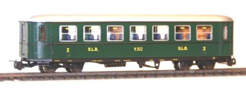 Ferro Train 722-860-P - Voiture à bogies 2ème classe type Krimml SLB, livrée d'origine verte, Bs 302, époque VI