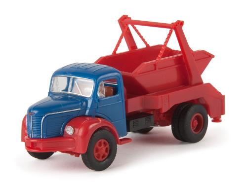 SAI 2666 - Camion Berliet GLR 8 benne à déchets, bleu / rouge (Brekina 85393)
