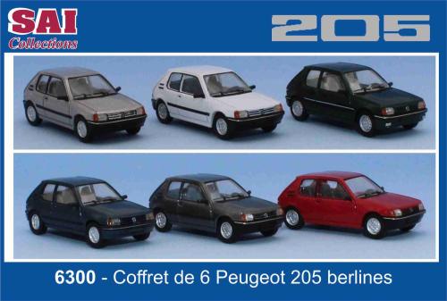 SAI 6300 - Satz mit 6 Peugeot 205 Limousinen