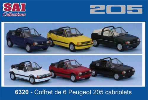 SAI 6320 - Satz mit 6 Peugeot 205 cabrio CT und CTI