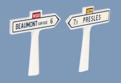 SAI 8253 - 2 panneaux Michelin directionnels (1 ligne), depuis L'Isle Adam ; Ile de France