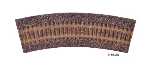 Tillig 86502 - Semelle de ballast brun foncé, pour rail courbe, rayon 366 mm/30° (85140)