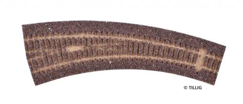 Tillig 86522 - Semelle de ballast brun foncé, pour aiguillage courbe gauche 29.3° (85334)