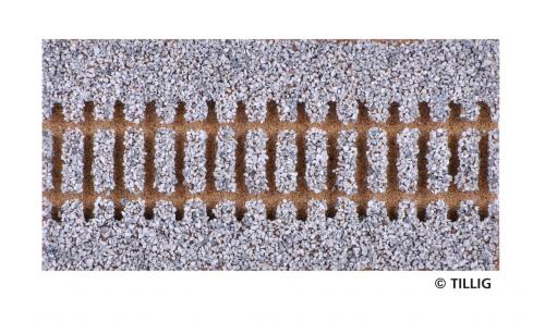 Tillig 86551 - Semelle de ballast gris clair, pour rail droit, longueur 114 mm