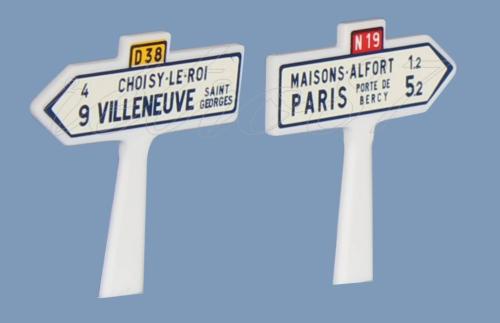 SAI 8252.2 - 2 panneaux Michelin directionnels (2 lignes), depuis Alfortville ; Ile de France