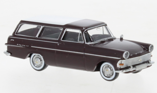 Brekina 20138 - Opel Rekord PII Caravan, dunkelrot / weiss, 1960