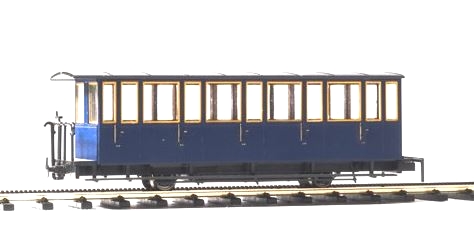 Ferro Train 1021-03 - Voiture voyageurs bleue 2 essieux avec plate-forme ouverte, Schafbergbahn, époque V/VI