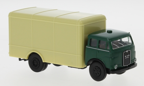 Brekina 78379 - Camion MAN 10.212 F tôlé, vert foncé et beige