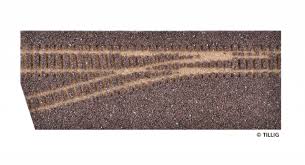 Tillig 86732 - Semelle de ballast brun foncé, pour embranchement HO/HOm gauche (85184)