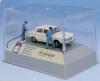 SAI 1923 - Peugeot 404 white with 2 pump attendants and accessories