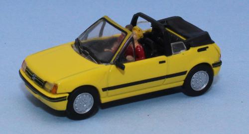 SAI 1637 - Peugeot 205 convertible CT, broom yellow, with driver and passenger