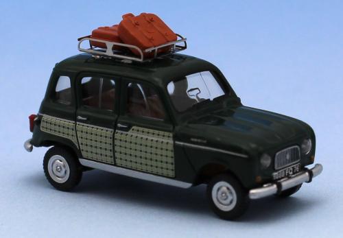 SAI 1735 - Renault 4 parisienne, dark green / yellow, car roof rack with 2 luggages