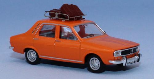SAI 1737 - Renault 12 orange, car roof rack with 2 luggages