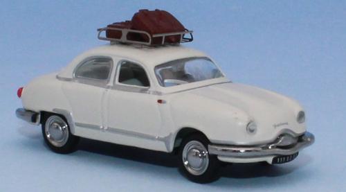 SAI 1751 - Panhard Dyna Z white, car roof rack with 2 luggages