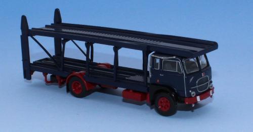 Brekina 58485 - Camion Fiat 642 autotransporter, dark blue / dark red