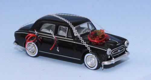 SAI 6215 - Peugeot 403 8cv, noire, version luxe, pneus à flancs blancs voitures des mariés