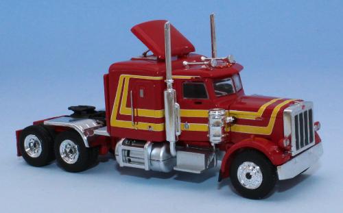 Brekina 85709 - Tracteur Peterbilt 359, red / yellow