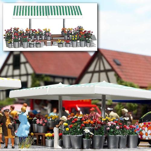 Busch 1072 - Market stand, flowers sales