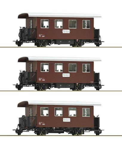 Roco 34103 - 3 piece set Narrow-gauge ribbed wagons, ÖBB, Ep IV