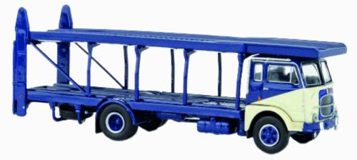 Brekina 58483 - Camion Fiat 642 porte autos, blue / beige
