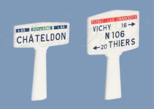SAI 8212.2 - 1 panneau Michelin d'entrée de localité et 1 panneau Michelin directionnel, Massif Central : Châteldon