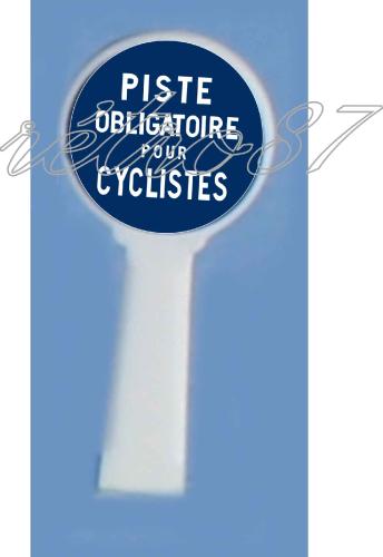 SAI 8382 - 1 panneau Michelin d'obligation, 1946-1952 : piste obligatoire pour cyclistes