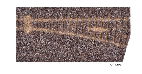 Tillig 86721 - Semelle de ballast brun foncé, pour aiguillage droit HOm 18° (85631)