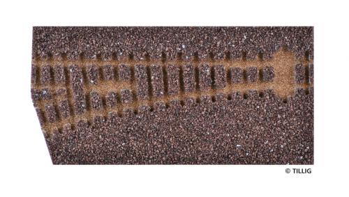 Tillig 86722 - Semelle de ballast brun foncé, pour aiguillage gauche HOm 18° (85632)