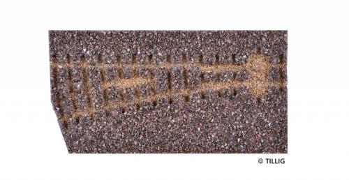 Tillig 86728 - Semelle de ballast brun foncé, pour aiguillage gauche HOe 18° (85638)