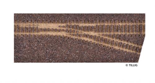 Tillig 86731 - Semelle de ballast brun foncé, pour embranchement HO/HOm droit (85183)