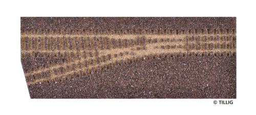 Tillig 86734 - Semelle de ballast brun foncé, pour embranchement HO/HOe gauche (85182)