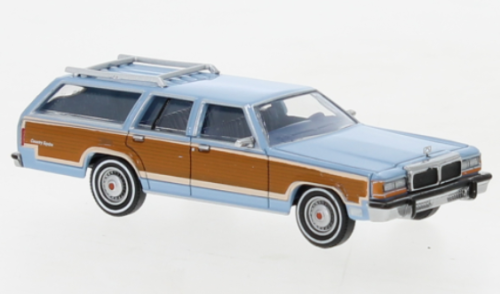 Brekina 19625 - Ford LTD Country Squire, light blue / brown