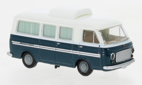 Brekina 34417 - Camping-car Fiat 238, white / blue, 1966