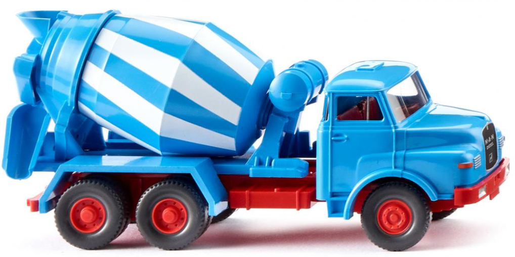 Wiking 068208 - Camion MAN 26.280 betonmischer, blau / weiss