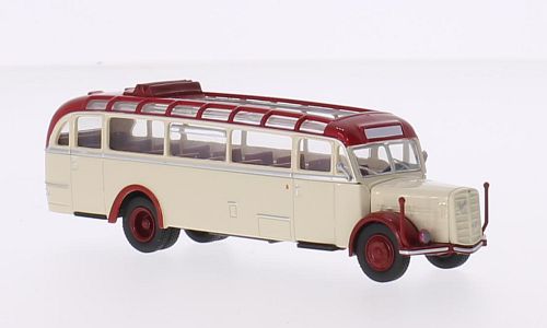Brekina 58076 - Autocar Saurer BT 4500, beige clair / rouge