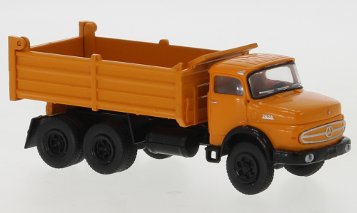 Brekina 81154 - Camion Mercedes-Benz LAK 2624, benne, orange / noir