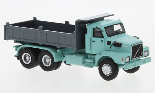 Brekina 85655 - Camion Volvo N10 benne, turquoise / gris, 1980