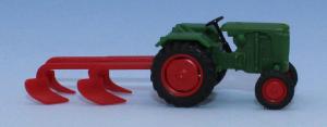 Wiking 039802 - Normag Faktor I with plow, green (1953-1955)
