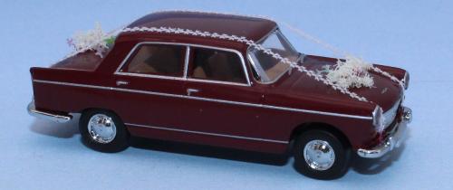 SAI 1528 - Peugeot 404, rouge bordeaux, voiture des mariés