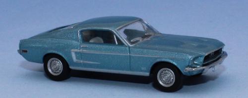 Brekina 19603 - Ford Mustang Fastback 1968, bleu clair métallisé