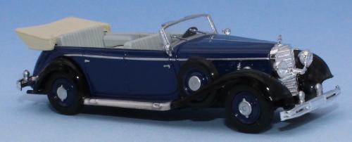 Brekina 21053 - Mercedes Benz 770K cabriolet, bleu foncé / noir, 1938