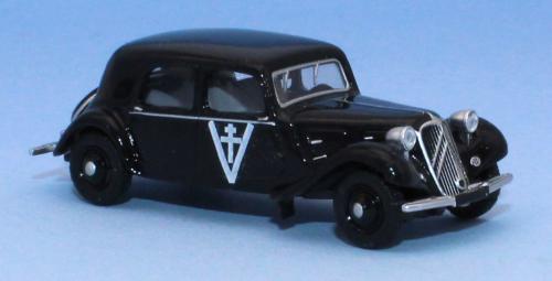 SAI 6190 - Citroën Traction 11A 1935, noire, avec croix de Lorraine
