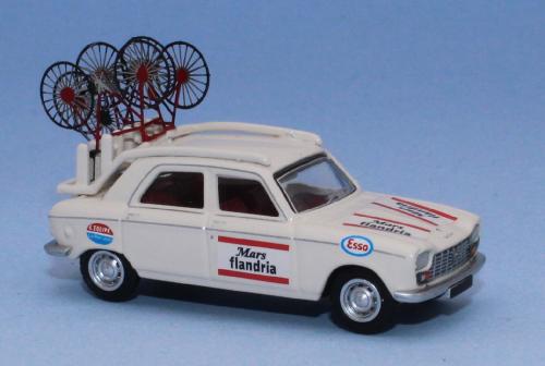 SAI 6275 - Peugeot 204 équipe MARS FLANDRIA 1970-1971 (avec porte vélos spécifique, vélos en métal photodécoupé peints à la main)